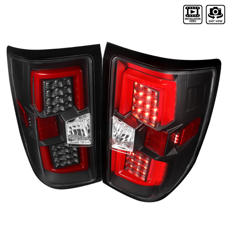 Spec-D 14-17 Chevy Silverado Led Tail Lights Full Black Housing Clear Lens