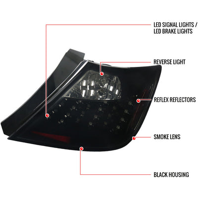 Spec-D 05-10 Scion Tc Led Tail Lights Black Housing With Smoke Lens