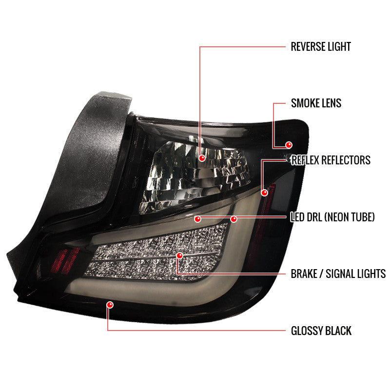 Spec-D Tuning Smoke LED Tube Tail Lights For Scion TC 2011-2013 – Pair Left/Right