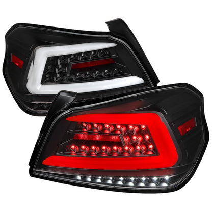 Spec-D 15-21 Subaru WRX Sequential Led Tail Lights Black Clear Lens w/ White Light Bar