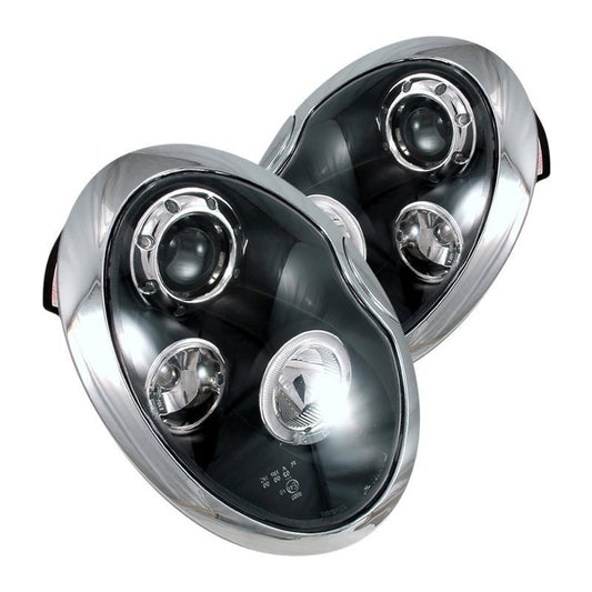 Spec-D 02-06 Mini Cooper Halo Projector HeadLights -Black (2LHP-MINI01JM-TM)