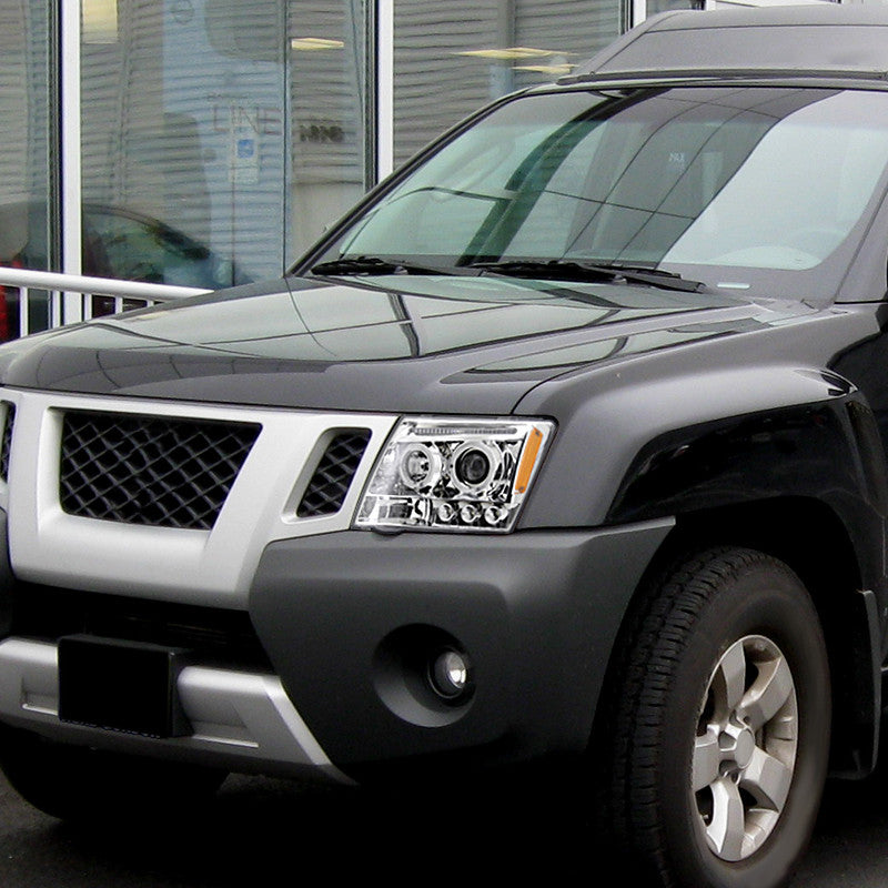 Dual Halo Projector Headlights W/ Led Installed Nissan Xterra