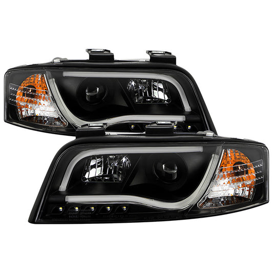 PRO-YD-ADA601-LTDRL-BK Audi A6 02-04 Projector Headlights Light Bar DRL Black