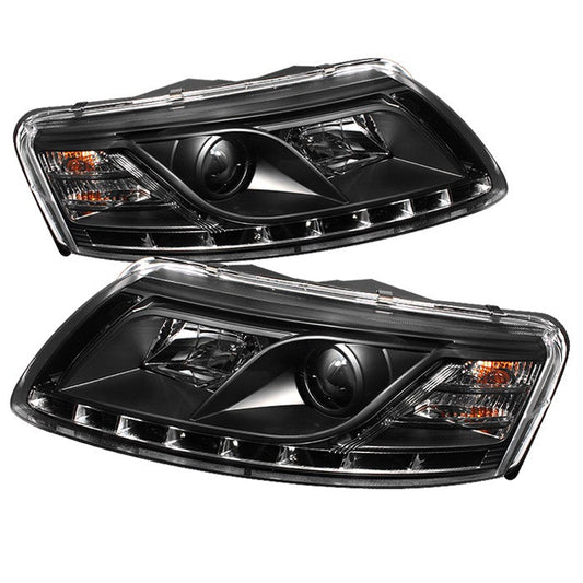 PRO-YD-ADA605-DRL-BK Spyder Audi A6 05-07 DRL Projector Headlights