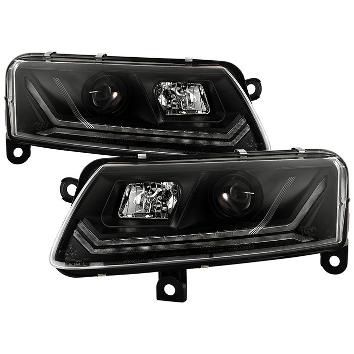 Spyder Audi A6 09-11 Pro SEQ LED Pro Headlights Black OEM Xenon display showing show PRO-YD-ADA609HID-SEQ-BK