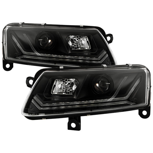 Spyder Audi A6 09-11 Pro SEQ LED Pro Headlights Black OEM Xenon display showing show PRO-YD-ADA609HID-SEQ-BK