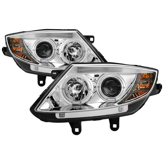 Spyder BMW Z4 03-08 Halo Pro Headlights Chrome Delete Stock HID display showing show PRO-YD-BMWZ403-HID-C