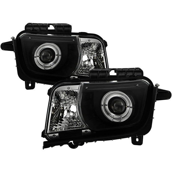 Spyder Chevy Camaro 10-13 Dual Halo Pro Headlights Black display showing show PRO-YD-CCAM2010-HL-BK