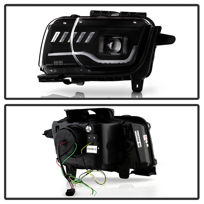 Spyder Apex Chevy Camaro 10-13 SEQ Light bar headlights Black (PRO-YD-CCAM2010AP-SEQ-BK) backside of the rear back panel