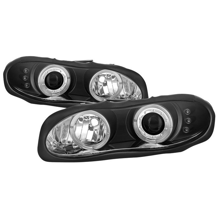 Spyder Chevy Camaro 98-02 Halo Projector Headlights Black display showing show PRO-YD-CCAM98-HL-BK