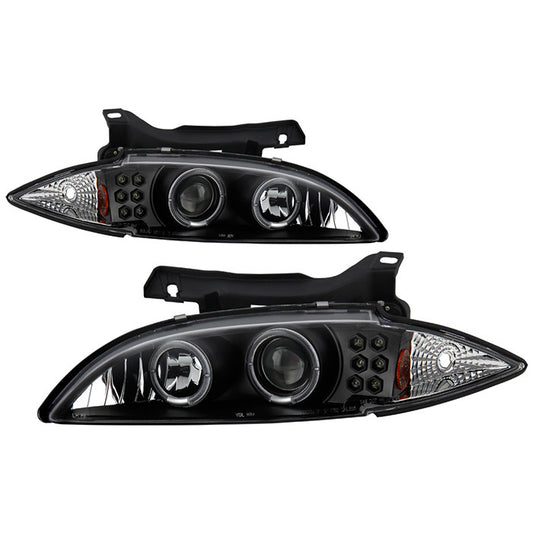 Spyder Chevy Cavalier 95-99 Halo Projector Headlights Black display showing show PRO-YD-CCAV95-BK