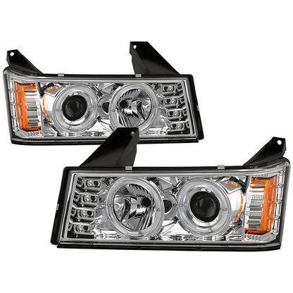 Spyder Chevy Colorado 04-12 Halo Projector Headlights Chrome display showing show PRO-YD-CCO04-HL-C