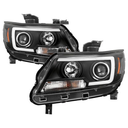 Spyder Chevy Colorado 15-19 Light Bar Pro Headlights Black display showing show PRO-YD-CCO15-LBDRL-BK