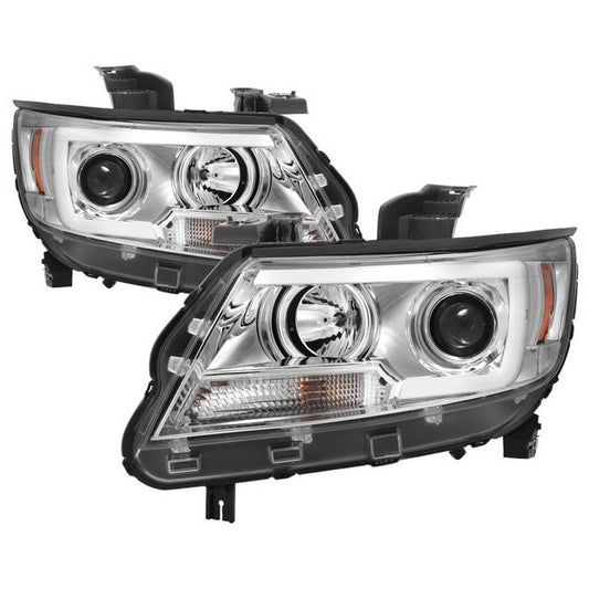 Spyder Chevy Colorado 15-19 Light Bar Pro Headlights chrome display showing show PRO-YD-CCO15-LBDRL-C