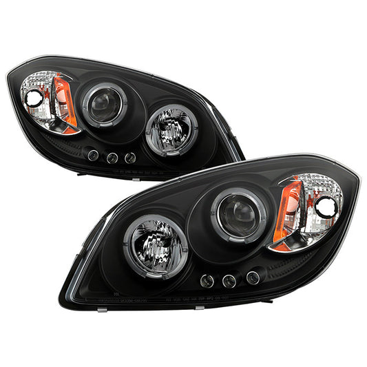 Spyder Chevy Cobalt 05-10 / Pontiac G5 07-09 / Pontiac Pursuit 05-06 Halo Projector LED Headlights Black