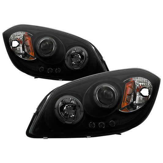 Spyder Chevy Cobalt 05-10 Halo Pro Headlights Black Smoke display showing show PRO-YD-CCOB05-HL-BSM