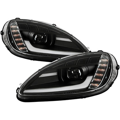 Spyder Apex Chevy Corvette C6 05-13 Sequential Signal Headlights Black display showing show PRO-YD-CCORV05AP-SEQ-BK