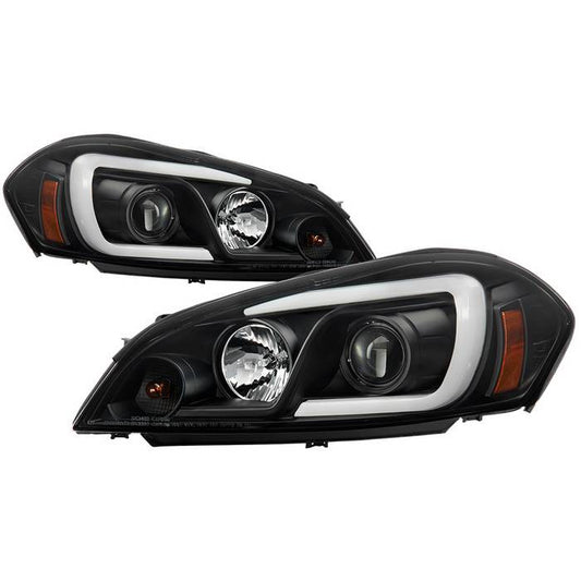 Spyder Chevy Impala 06-13 V2 Light bar Pro Headlights smoke display showing show PRO-YD-CHIP06V2-LB-BK