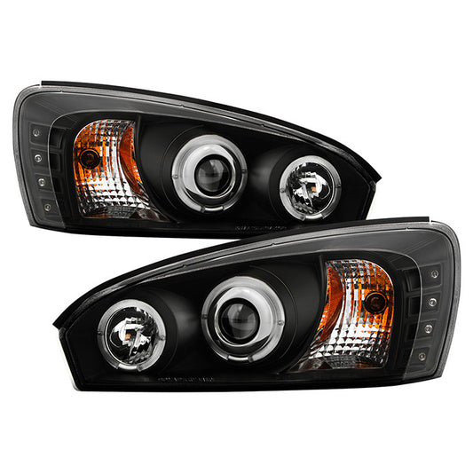 Spyder Chevy Malibu 04-07 Halo Projector Headlights Black display showing show PRO-YD-CM04-HL-BK