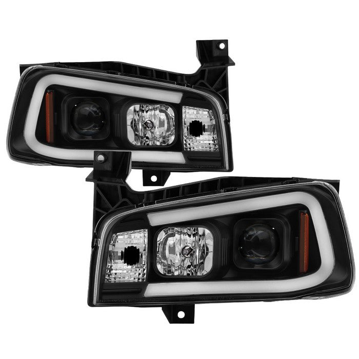 Spyder Dodge Charger 06-10 1PC LED Bar Pro Headlights Black display showing show PRO-YD-DCH05V2-LB-BK