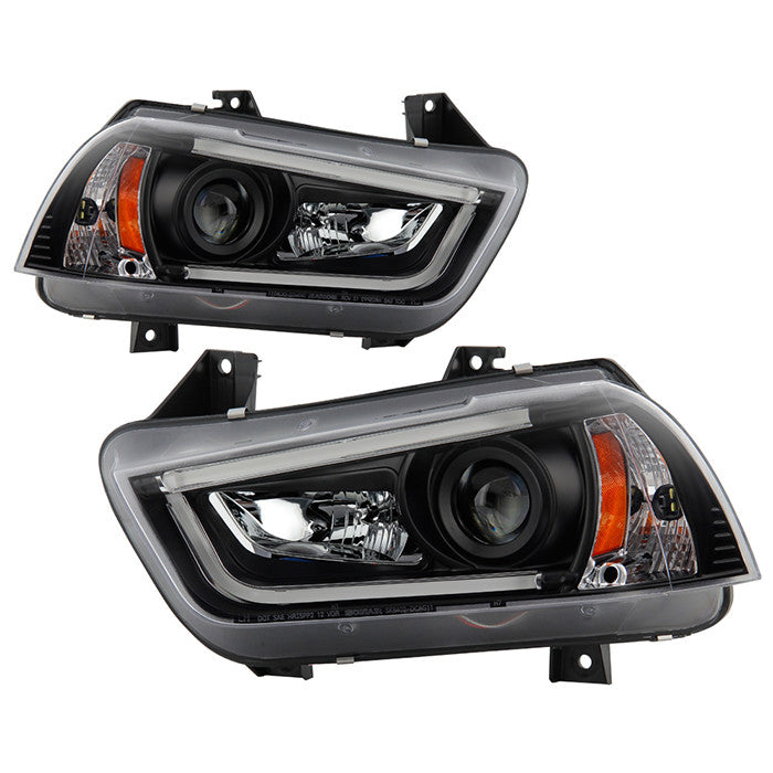 Spyder Dodge Charger 11-14 Projector Headlights Black Xenon light tube DRL