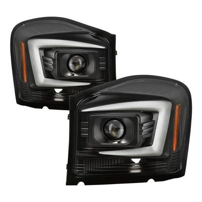 Spyder Dodge Durango 04-06 LED DRL Bar Pro Headlights Black display showing show PRO-YD-DDU04-LB-BK