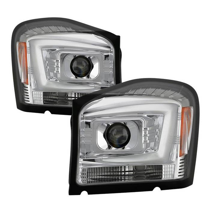 Spyder Dodge Durango 04-06 LED DRL Bar Pro Headlights Chrome display showing show PRO-YD-DDU04-LB-C