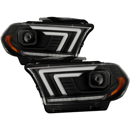 Spyder Dodge Durango 11-13 SEQ light Bar Headlights Black display showing show PRO-YD-DDU11SI-BK