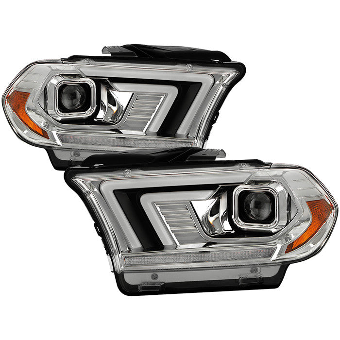 Spyder Dodge Durango 11-13 SEQ light Bar Headlights Chrome display showing show PRO-YD-DDU11SI-C