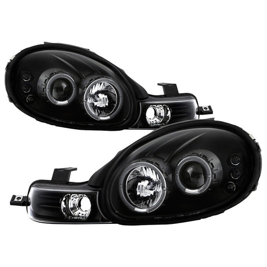 Spyder Dodge Neon 00-02 Halo Projector Headlights Black display showing show PRO-YD-DN00-HL-BK