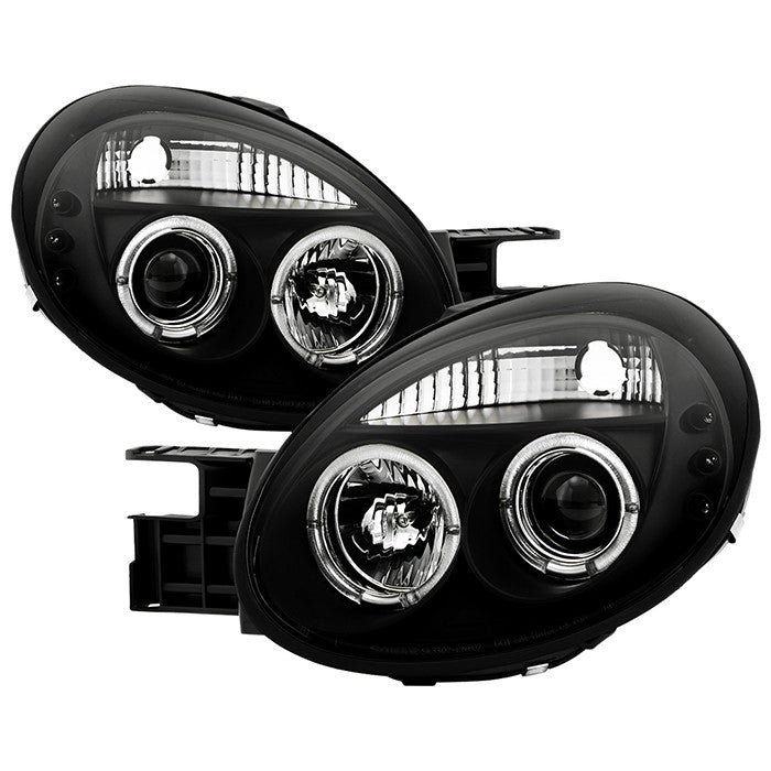 Spyder Dodge Neon 03-05 Halo Projector Headlights Black display showing show PRO-YD-DN03-HL-BK