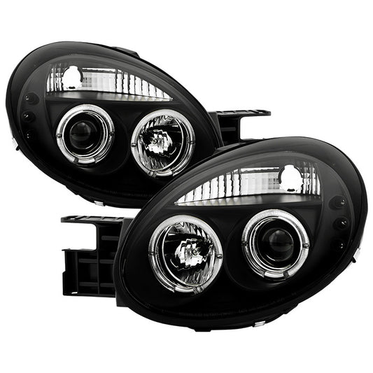 Spyder Dodge Neon 03-05 Halo Projector Headlights Black display showing show PRO-YD-DN03-HL-BK