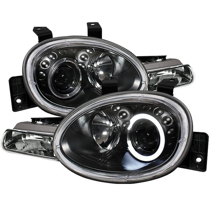 Spyder Dodge Neon 95-99 Halo Projector Headlights Black display showing show PRO-YD-DN95-HL-BK