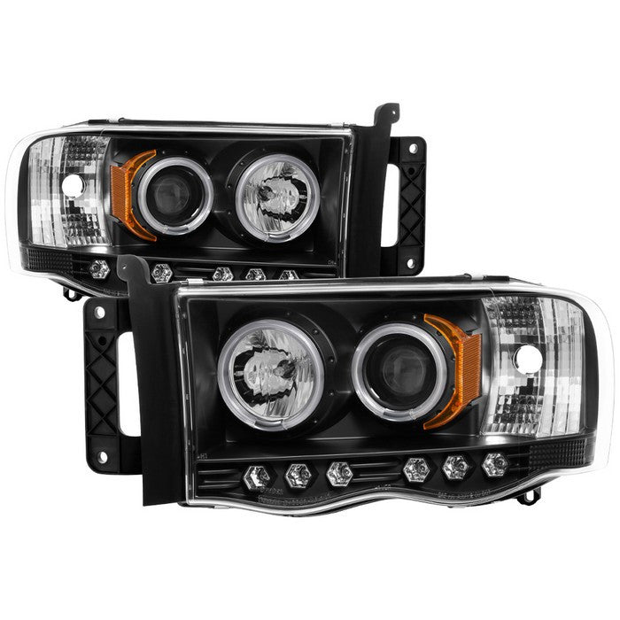 Spyder Dodge Ram 1500 2500 3500 03-05 CCFL Pro Headlights Black display showing show PRO-YD-DR02-CCFL-BK