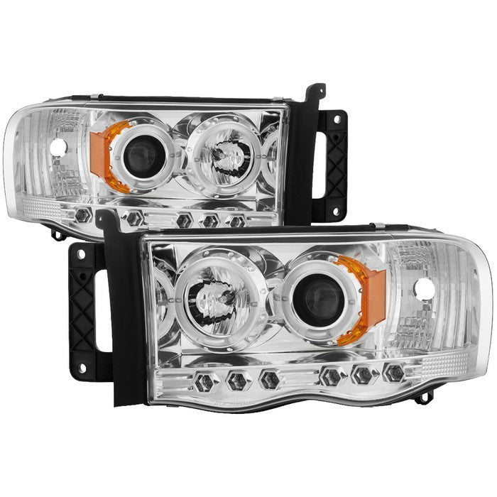 Spyder Dodge Ram 1500 2500 3500 03-05 Halo Pro Headlights Chrome display showing show PRO-YD-DR02-HL-C