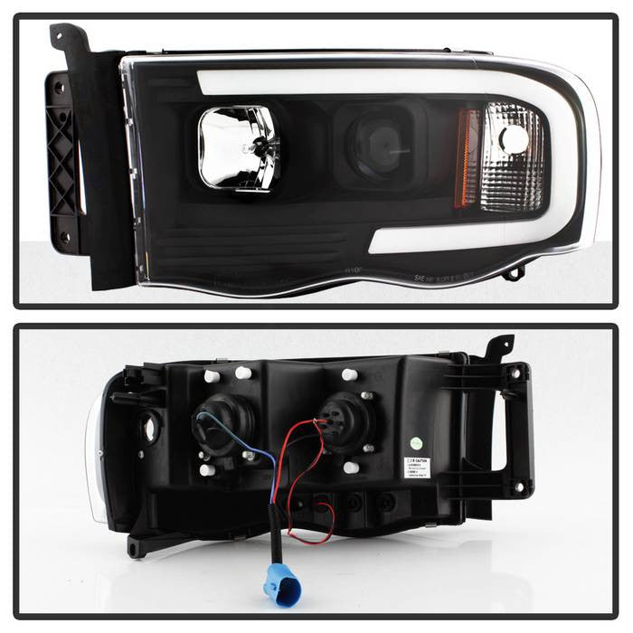Spyder Dodge Ram 1500 2500 3500 03-05 LED Bar Headlights Black (PRO-YD-DR02V2-LB-BK) backside for back rear panel
