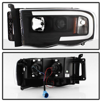 Spyder Dodge Ram 1500 2500 3500 03-05 LED Bar Headlights Black (PRO-YD-DR02V2-LB-BK) backside for back rear panel
