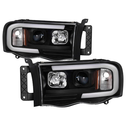 Spyder Dodge Ram 1500 2500 3500 03-05 LED Bar Headlights Black display showing show PRO-YD-DR02V2-LB-BK