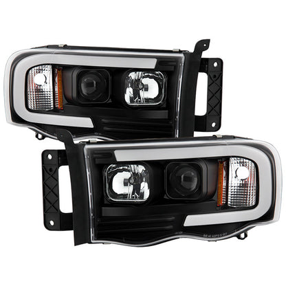 Spyder Platinum Dodge Ram 1500 2500 3500 03-05 Headlights Black display showing show PRO-YD-DR02V2PL-BK