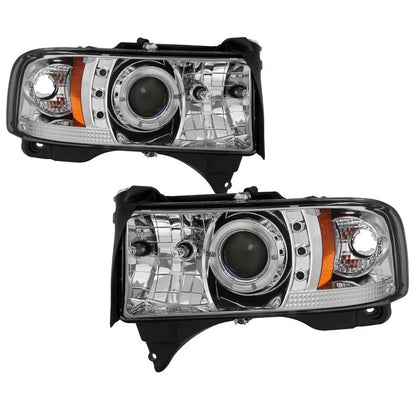 Spyder Dodge Ram 1500 2500 3500 94-01 Halo Pro Headlights Chrome display showing show PRO-YD-DR94-HL-AM-C