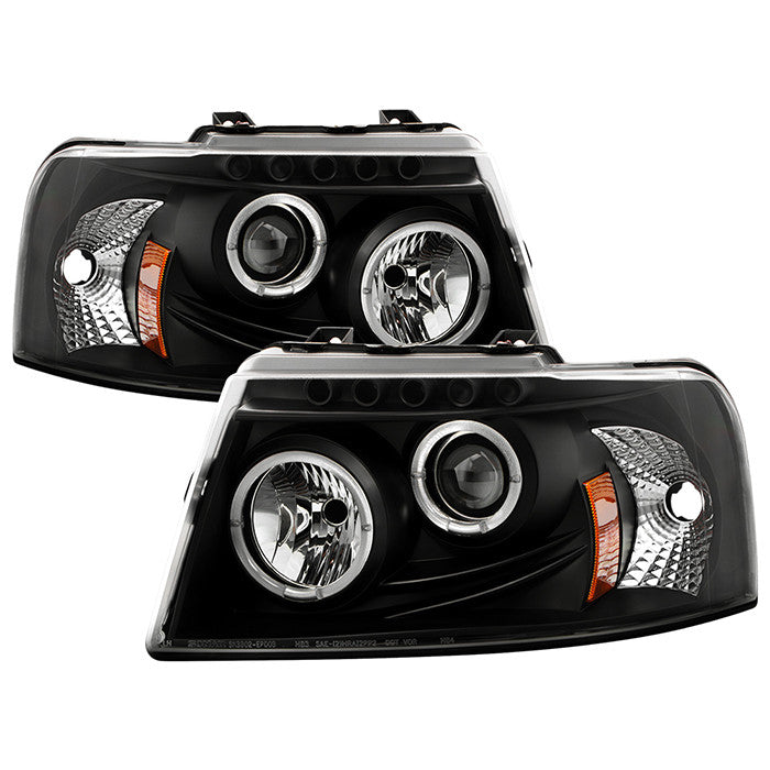 Spyder Ford Expedition 03-06 Halo Pro Headlights Black display showing show PRO-YD-FE03-HL-BK