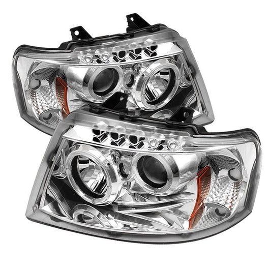 Spyder Ford Expedition 03-06 Halo Pro Headlights Chrome display showing show PRO-YD-FE03-HL-C