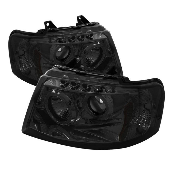 Spyder Ford Expedition 03-06 Halo Pro Headlights Smoke display showing show PRO-YD-FE03-HL-SM