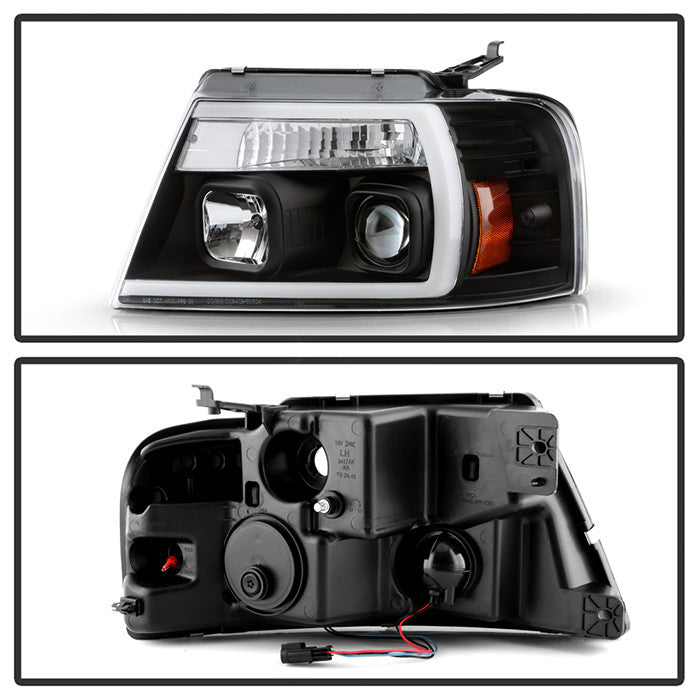 Spyder Platinum Ford F-150 04-08 Light Bar LED headlights Black (PRO-YD-FF15004PL-BK) backside of the back rear panel