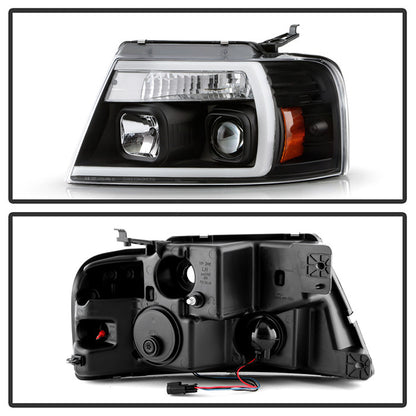 Spyder Platinum Ford F-150 04-08 Light Bar LED headlights Black (PRO-YD-FF15004PL-BK) backside of the back rear panel