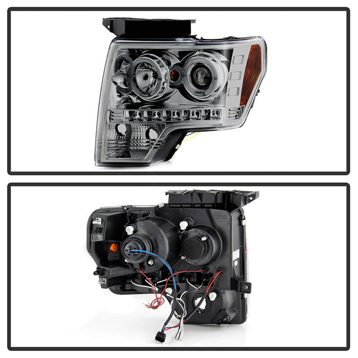 Spyder Ford F150 09-14 Halo Projector Headlights Smoke (PRO-YD-FF15009-HL-SM) backside of back rear panel