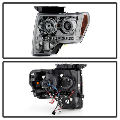 Spyder Ford F150 09-14 Halo Projector Headlights Smoke (PRO-YD-FF15009-HL-SM) backside of back rear panel