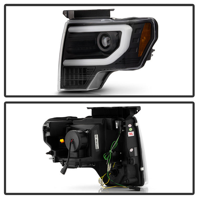 Apex Ford F150 13-14 Light Bar SEQ signal Headlights Black (PRO-YD-FF15013AP-SEQ-BK) backside of the back rear panel