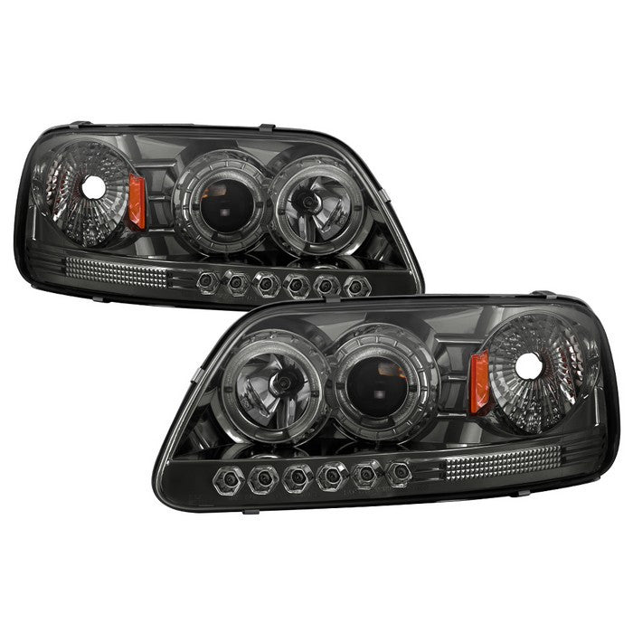 Spyder Ford F150/ Expedition 97-02 1PC Pro Headlights Chrome SM display showing show PRO-YD-FF15097-1P-AM-SMC