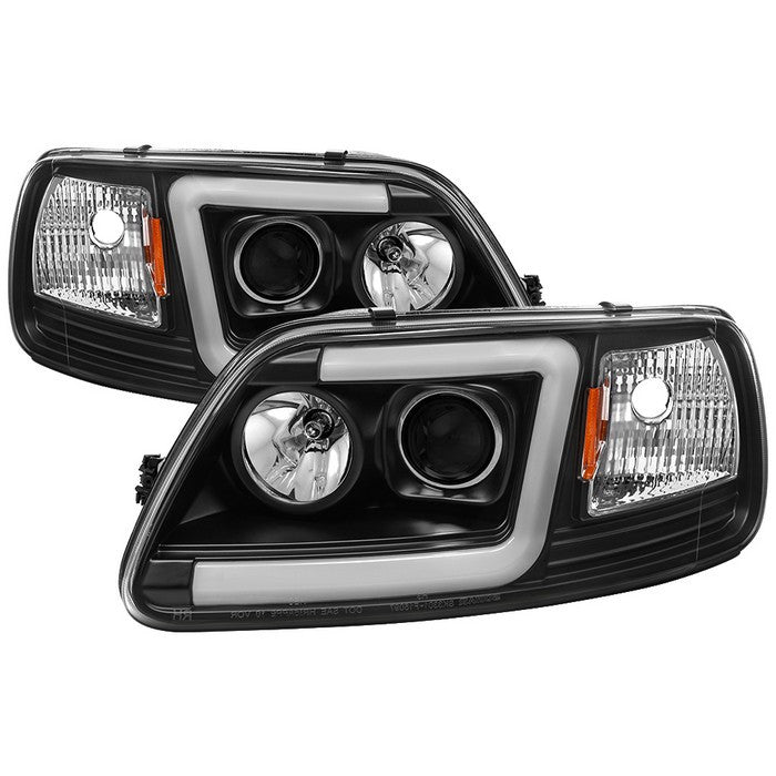 Spyder Ford F150/ Expedition 97-02 1PC LED Bar Headlights Black display showing show PRO-YD-FF15097V2-LB-BK